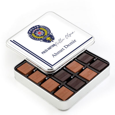 10 Nisan Polis Haftasına Özel 64 Adet Madlen Çikolata (Metal Kutu) Polise Hediye - 1