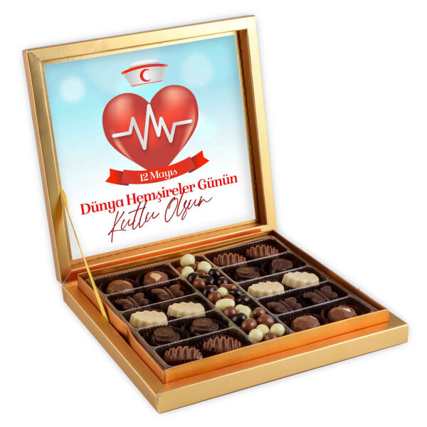 12 Mayıs Hemşireler Günü Hediyesi Kahve Drajeli Special Çikolata 290g (Gold Kutu) - 1