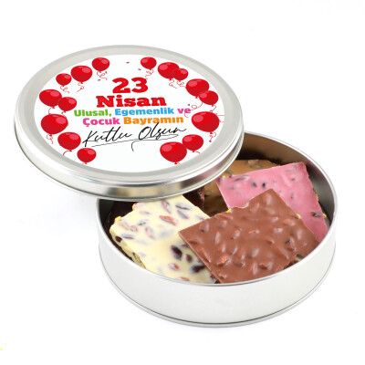 23 Nisan Hediyesi Bayramyeri Kırık Çikolata(Metal Kutu-Karışık) - Hacı Şerif
