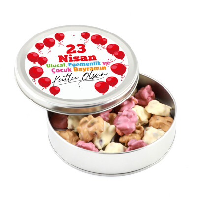 23 Nisan Hediyesi Karışık Antep Fıstıklı Roş Çikolata (Metal Kutu) - Hacı Şerif