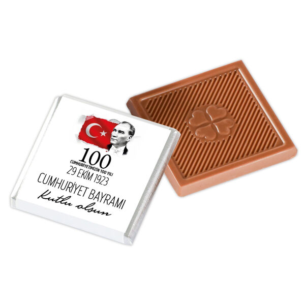 29 Ekim Cumhuriyet Bayramı Hediyesi 48 Adet Madlen Çikolata Gold Kutu (Kırmızı) - 2