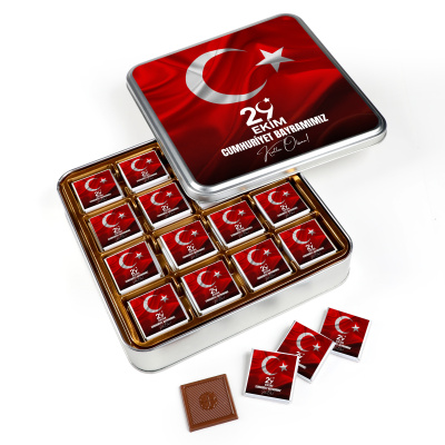 29 Ekim Cumhuriyet Bayramı Hediyesi 32 Adet Madlen Çikolata (Metal Kutu) - 4