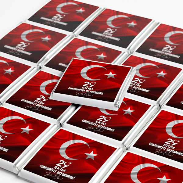29 Ekim Cumhuriyet Bayramı Hediyesi 32 Adet Madlen Çikolata (Metal Kutu) - 3
