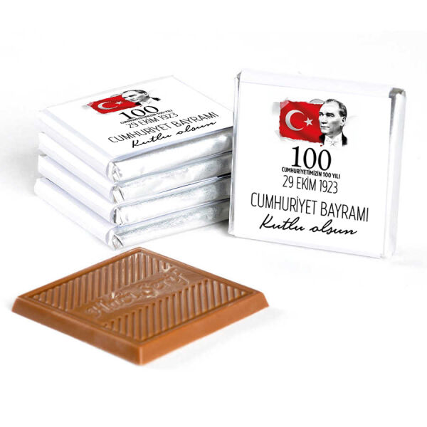 29 Ekim Cumhuriyet Bayramı Hediyesi (Adet Madlen Çikolata) (Beyaz) - 1