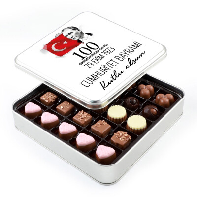 29 Ekim Cumhuriyet Bayramı Hediyesi Special Çikolata (Metal Kutu) (Beyaz) - 1