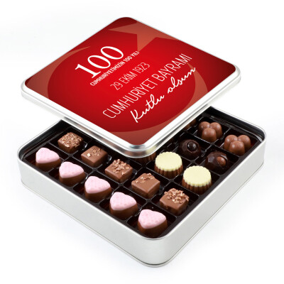 29 Ekim Cumhuriyet Bayramı Hediyesi Special Çikolata (Metal Kutu) (Kırmızı) - 1