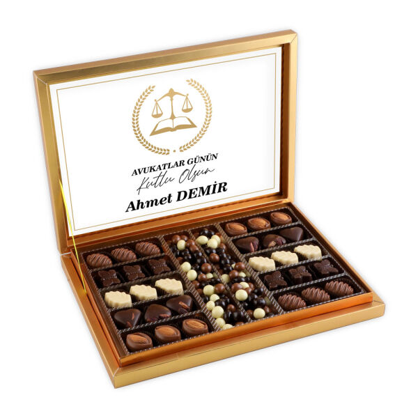 5 Avukatlar Gününe Özel Kahve Drajeli Special Çikolata 490g (Krem Kutu) Avukat Hediye - 1