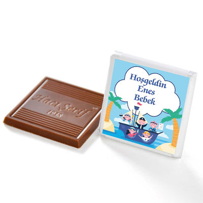 72 pc. Personalized Chocolates in a Lovely Gift Box for Baby Boy Shower & Newborn Celebration - 12