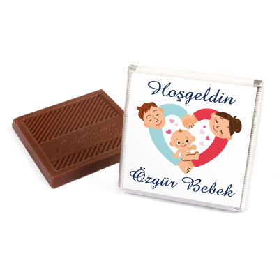 72 pc. Personalized Chocolates in a Lovely Gift Box for Baby Boy Shower & Newborn Celebration - 30