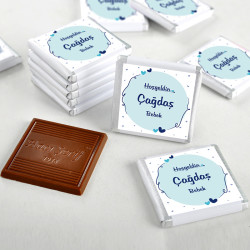 72 pc. Personalized Chocolates in a Lovely Gift Box for Baby Boy Shower & Newborn Celebration - 32
