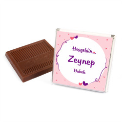 72 pc. Personalized Chocolates in a Lovely Gift Box for Baby Girl Shower & Newborn Celebration - 21