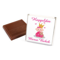 72 pc. Personalized Chocolates in a Lovely Gift Box for Baby Girl Shower & Newborn Celebration - 28