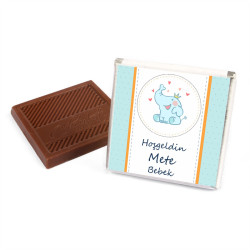 Adorable Baby Boy Chocolate Tray with 70 pc Personalized Chocolates & Chocolate Dragees. - 1