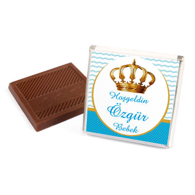 Adorable Baby Boy Chocolate Tray with 70 pc Personalized Chocolates & Chocolate Dragees. - 4