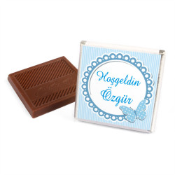 Adorable Baby Boy Chocolate Tray with 70 pc Personalized Chocolates & Chocolate Dragees. - 6