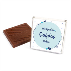 Adorable Baby Boy Chocolate Tray with 70 pc Personalized Chocolates & Chocolate Dragees. - 9