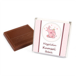 Adorable Baby Girl Chocolate Tray with 70 pc Personalized Chocolates & Chocolate Dragees. - 4