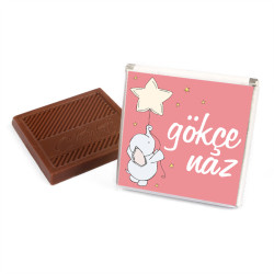 Adorable Baby Girl Chocolate Tray with 70 pc Personalized Chocolates & Chocolate Dragees. - 5