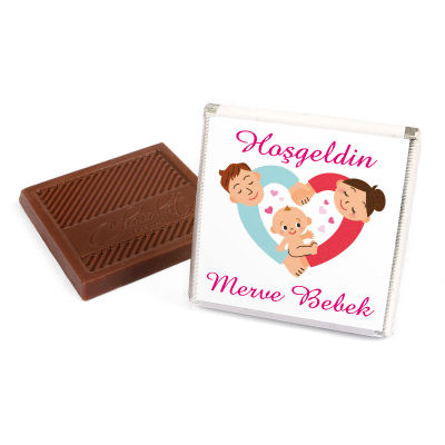 Adorable Baby Girl Chocolate Tray with 70 pc Personalized Chocolates & Chocolate Dragees. - 7