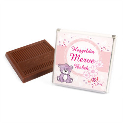 Adorable Baby Girl Chocolate Tray with 70 pc Personalized Chocolates & Chocolate Dragees. - 10