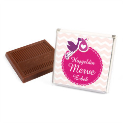 Adorable Baby Girl Chocolate Tray with 70 pc Personalized Chocolates & Chocolate Dragees. - 12