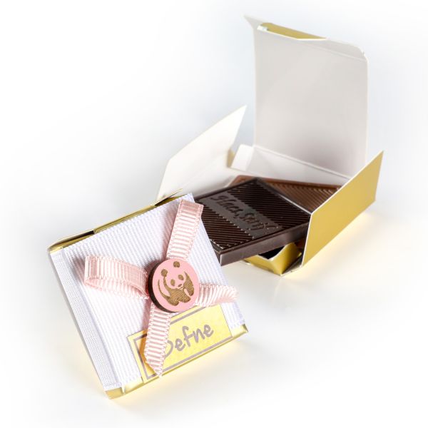 Ahşap Dekorlu Bebek Çikolatası Sütlü-Bitter Madlen (Tekli Kutu) Magnet Model -7 - 1