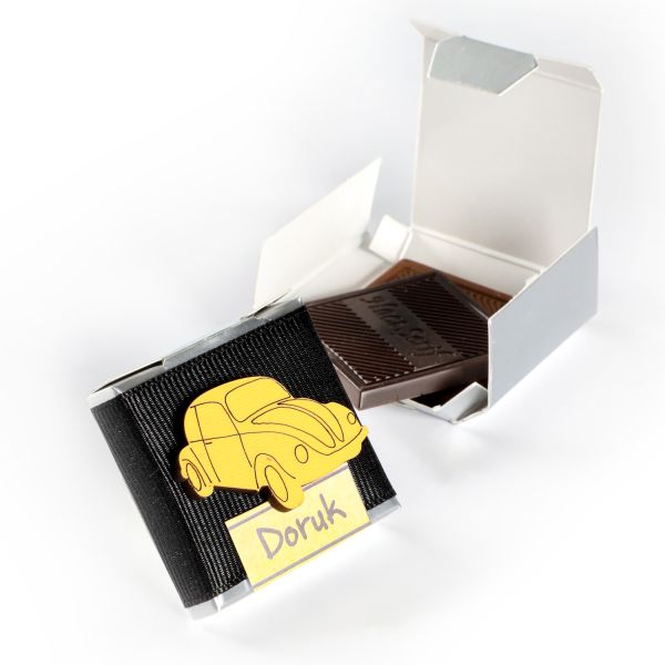 Ahşap Dekorlu Bebek Çikolatası Sütlü-Bitter Madlen (Tekli Kutu) Magnet Model -8 - 1