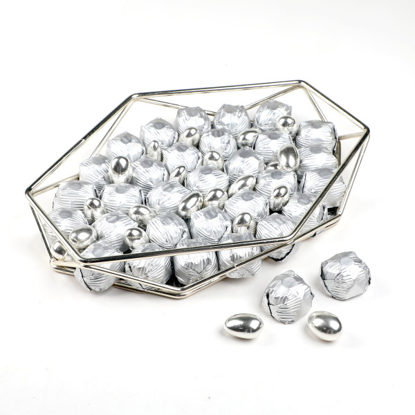 Altıgen Gümüş Aynalı Tepsi Söz Nişan Çikolatası - 2