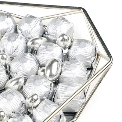 Altıgen Gümüş Aynalı Tepsi Söz Nişan Çikolatası - 5