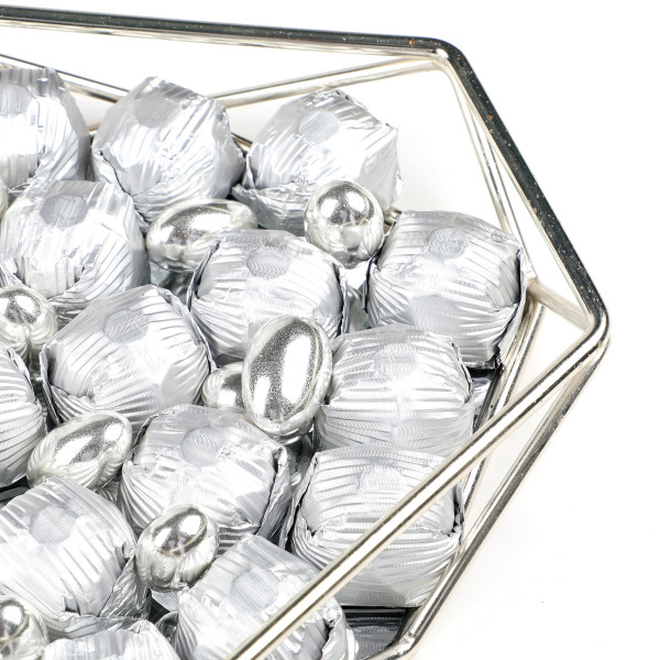 Altıgen Gümüş Aynalı Tepsi Söz Nişan Çikolatası - 5