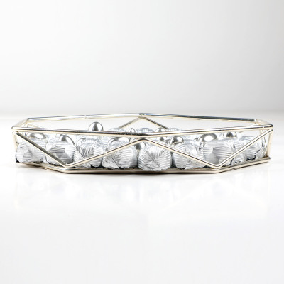 Altıgen Gümüş Aynalı Tepsi Söz Nişan Çikolatası - 6