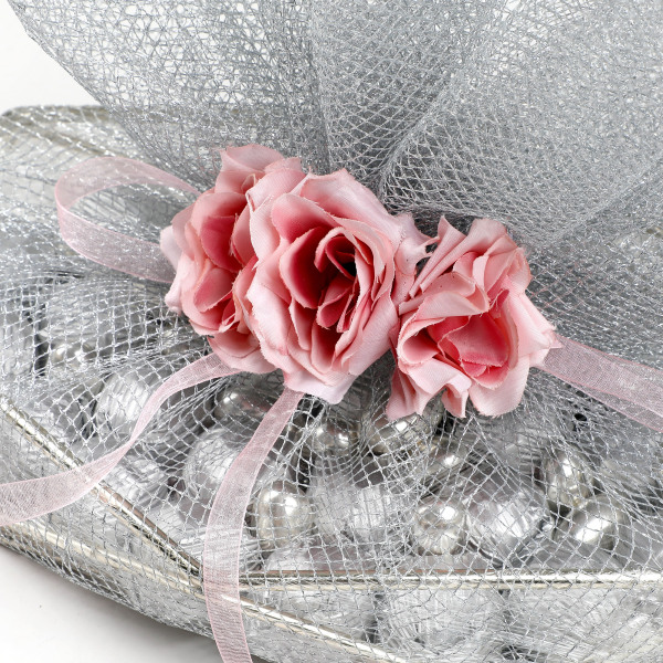 Altıgen Gümüş Aynalı Tepsi Söz Nişan Çikolatası - 4