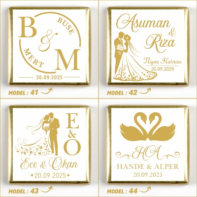 Altın Ayaklı Cam Tabak Söz Nişan Kız İsteme Çikolatası - 14