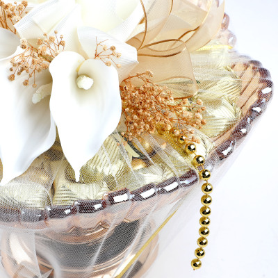 Altın Ayaklı Cam Tabak Söz Nişan Kız İsteme Çikolatası - 18