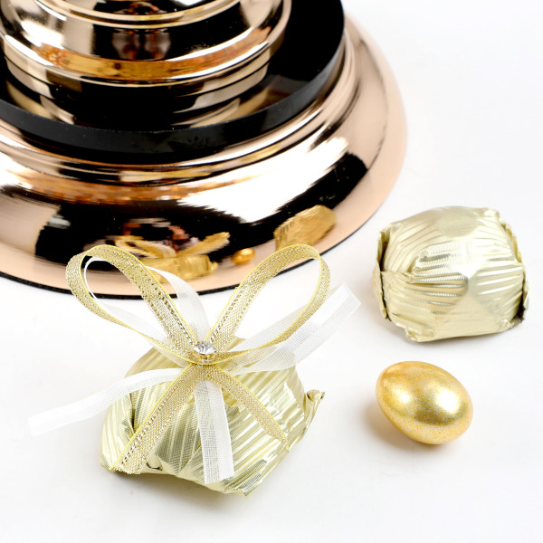 Altın Ayaklı Oval Cam Tabak Söz Nişan Kız İsteme Çikolatası - 3