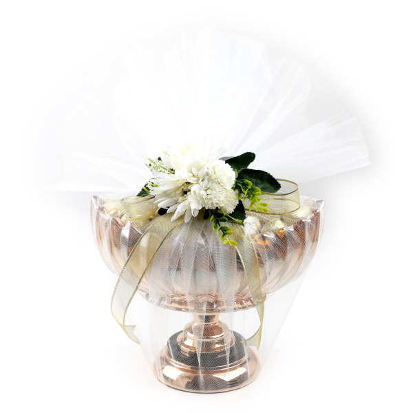 Altın Ayaklı Oval Cam Tabak Söz Nişan Kız İsteme Çikolatası - 7