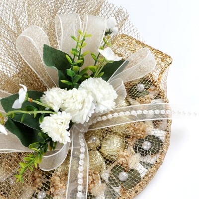 Altın Renk Aynalı Kız İsteme Yuvarlak Tepsi Söz Nişan Çikolatası - 7