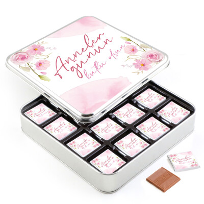 Anneler Günü Hediyesi 32 Adet Madlen Çikolata Metal Kutu - Hacı Şerif