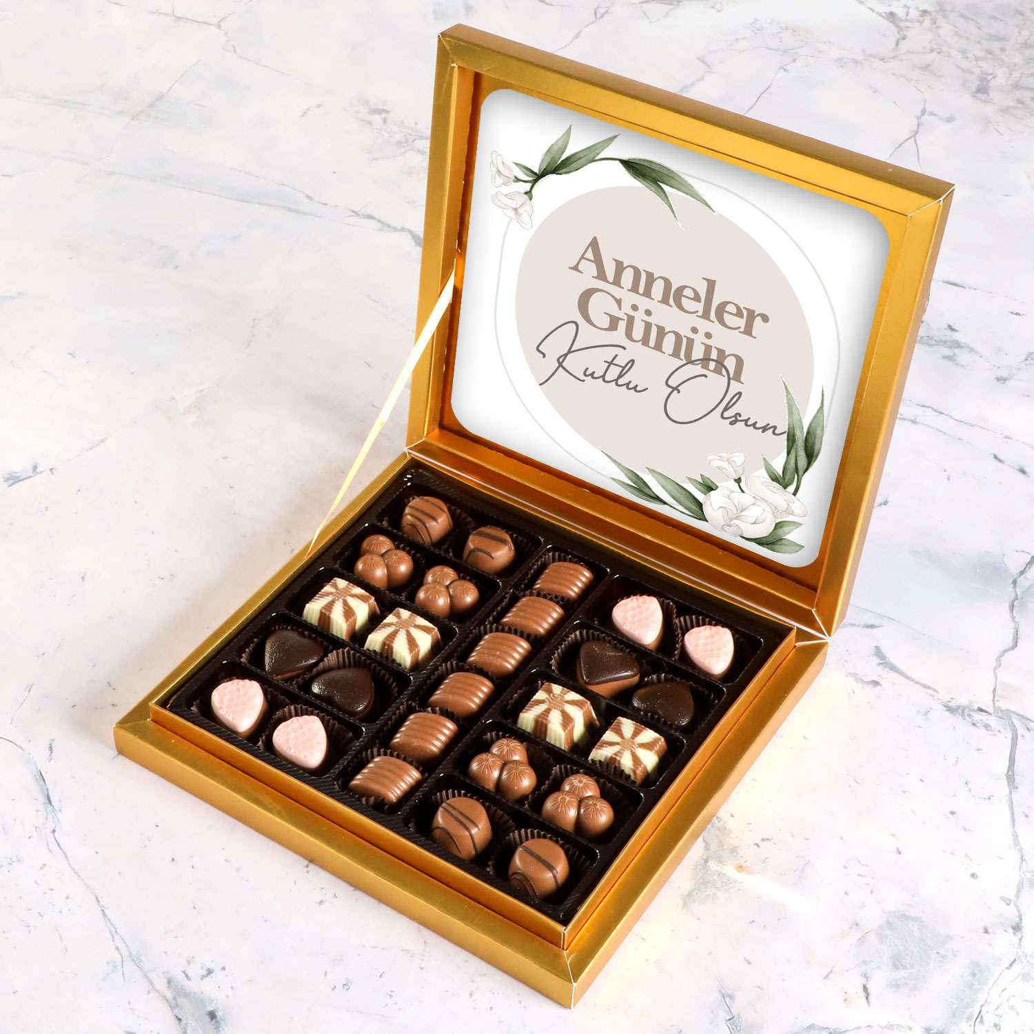 Anneler Günü Hediyesi Special Çikolata 285g Gold Kutu Model2 Hacı Şerif