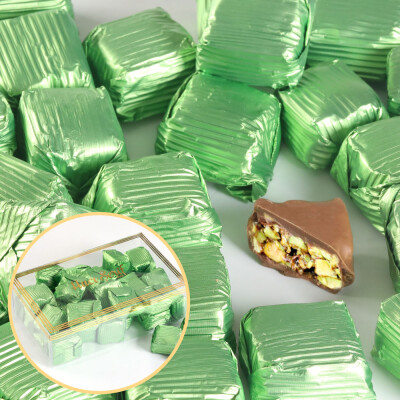 Antep Fıstıklı Krokan Çikolata 450g Asetat Kutu - Hacı Şerif