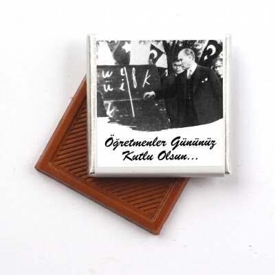 Atatürk Temalı Öğretmenler Günü Hediyesi (40 Adet Madlen Çikolata) (Asetat Kutu) - 3