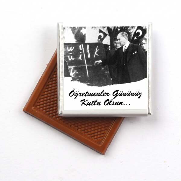 Atatürk Temalı Öğretmenler Günü Hediyesi (40 Adet Madlen Çikolata) (Asetat Kutu) - 3