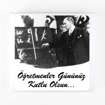 Atatürk Temalı Öğretmenler Günü Hediyesi Çikolatin 450g Motif Desenli Kutu Çanta - 5