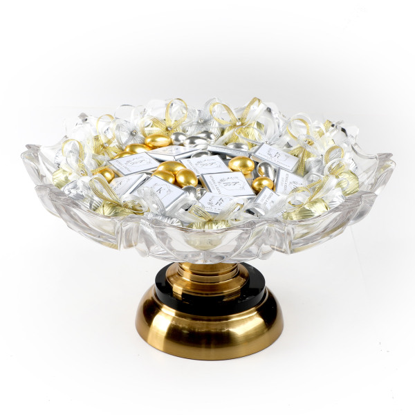 Ayaklı Cam Sunumlukta İsimli Söz Nişan Kız İsteme Madlen TekTaş Çikolatası Draje - 3