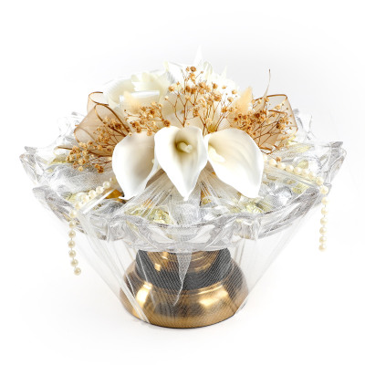 Ayaklı Cam Sunumlukta İsimli Söz Nişan Kız İsteme Madlen TekTaş Çikolatası Draje - Hacı Şerif