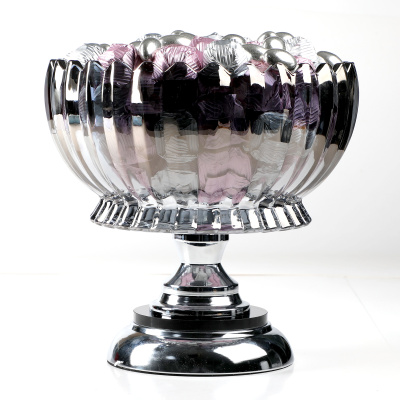 Ayaklı Cam Sunumlukta Söz Nişan Kız İsteme Çikolatası Gümüş Pembe Kristal Çikolata Draje - 10