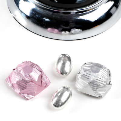 Ayaklı Cam Sunumlukta Söz Nişan Kız İsteme Çikolatası Gümüş Pembe Kristal Çikolata Draje - 3