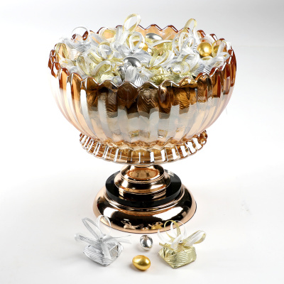 Ayaklı Cam Sunumlukta Söz Nişan Kız İsteme Çikolatası Kristal ve Tek Taş Çikolata Draje - 2