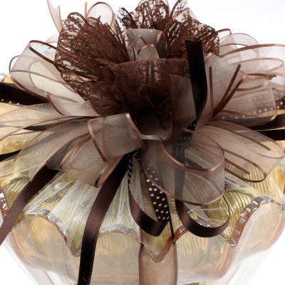 Ayaklı Cam Sunumlukta Söz Nişan Kız İsteme Çikolatası Yaldızlı Baton Kristal ve Draje - 2