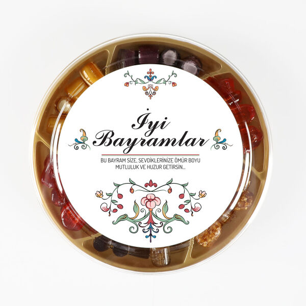 Bayram Hediyesi El Yapımı Karışık Akide Şekeri 400g (Yuvarlak Kutu) - 2